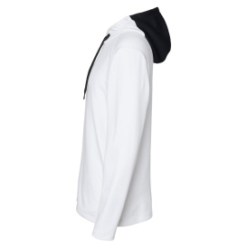 adidas A530 Textured Mixed Media Hooded Sweatshirt - White