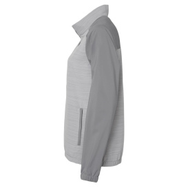 adidas A547 Women\'s Heather Block Full-Zip Wind Jacket - Grey Three/Grey Three Heather