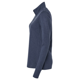 adidas A555 Women\'s 3-Stripes Quarter-Zip Sweater - Collegiate Navy Melange