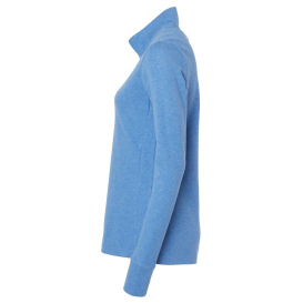 adidas A555 Women\'s 3-Stripes Quarter-Zip Sweater - Focus Blue Melange