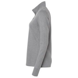 adidas A555 Women\'s 3-Stripes Quarter-Zip Sweater - Grey Three Melange