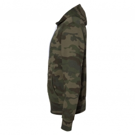 Independent Trading Co. AFX90UNZ Unisex Lightweight Full-Zip Hooded Sweatshirt - Forest Camo