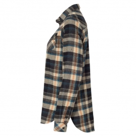 Burnside 5210 Women\'s Yarn-Dyed Long Sleeve Flannel Shirt - Dark Khaki