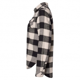 Burnside 5210 Women\'s Yarn-Dyed Long Sleeve Flannel Shirt - Ecru/Black Buffalo