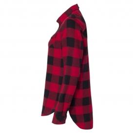 Burnside 5210 Women\'s Yarn-Dyed Long Sleeve Flannel Shirt - Red/Black Buffalo