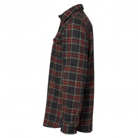 Burnside 8210 Yarn-Dyed Long Sleeve Flannel Shirt - Grey/Red