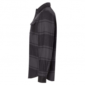 Burnside 8219 Snap Front Long Sleeve Plaid Flannel Shirt - Black