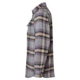 Burnside 8219 Snap Front Long Sleeve Plaid Flannel Shirt - Light Grey