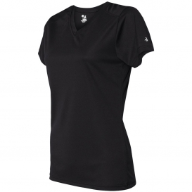 Badger Sport 4162 Women\'s B-Core V-Neck Tee - Black