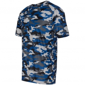 Badger Sport 4181 Camo Short Sleeve T-Shirt - Navy