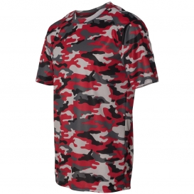 Badger Sport 4181 Camo Short Sleeve T-Shirt - Red