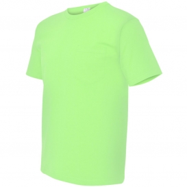 Bayside 5070 USA-Made Short Sleeve T-Shirt With a Pocket - Lime Green