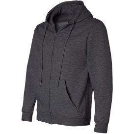 Bayside 900 USA-Made Full-Zip Hooded Sweatshirt - Charcoal Heather