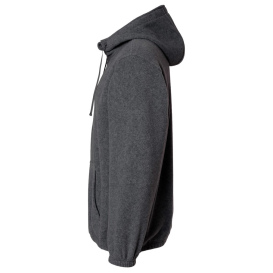 Burnside 3600 Polar Fleece Quarter-Zip Scuba Hooded Pullover - Heather Charcoal