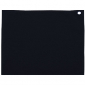 Carmel Towel Company C1518GH Velour Hemmed Towel with Corner Grommet & Hook - Black