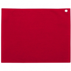 Carmel Towel Company C1518GH Velour Hemmed Towel with Corner Grommet & Hook - Red