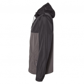 Independent Trading Co. EXP54LWZ Water Resistant Lightweight Windbreaker- Black/Graphite