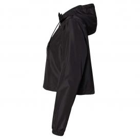 Independent Trading Co. EXP64CRP Women\'s Lightweight Pullover Crop Windbreaker - Black