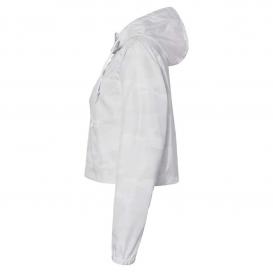 Independent Trading Co. EXP64CRP Women\'s Lightweight Pullover Crop Windbreaker - White Camo