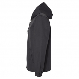 Independent Trading Co. EXP95NB Water Resistant Hooded Windbreaker- Black/Black