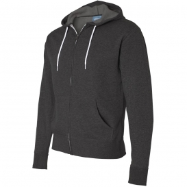 Independent Trading Co. AFX90UNZ Unisex Lightweight Full-Zip Hooded Sweatshirt - Charcoal Heather
