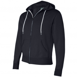 Independent Trading Co. AFX90UNZ Unisex Lightweight Full-Zip Hooded Sweatshirt - Classic Navy