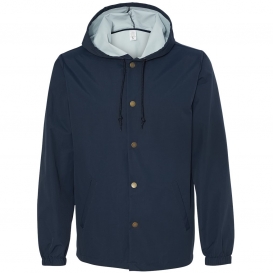 Independent Trading Co. EXP95NB Water Resistant Hooded Windbreaker - Classic Navy