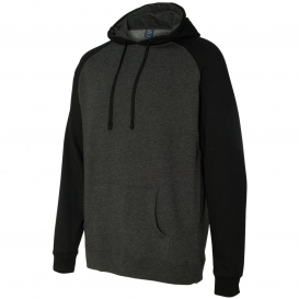 Independent Trading Co. IND40RP Raglan Hooded Sweatshirt - Charcoal Heather/Black