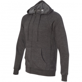 Independent Trading Co. PRM33SBZ Unisex Special Blend Raglan Full-Zip Hooded Sweatshirt - Carbon
