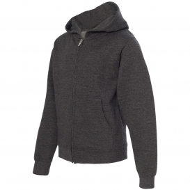 Independent Trading Co. SS4001YZ Youth Midweight Full-Zip Hooded Sweatshirt - Charcoal Heather