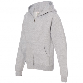 Independent Trading Co. SS4001YZ Youth Midweight Full-Zip Hooded Sweatshirt - Grey Heather