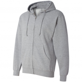 Independent Trading Co. SS4500Z Midweight Full-Zip Hooded Sweatshirt - Grey Heather