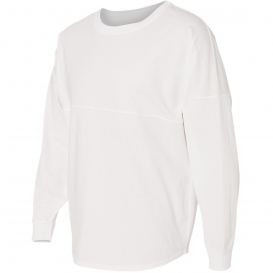 J. America 8229 Unisex Game Day Jersey Long Sleeve T-Shirt - White