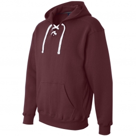 J. America 8830 Sport Lace Hooded Sweatshirt - Maroon