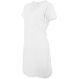 LAT 3522 Women's V-Neck Fine Jersey Coverup - White