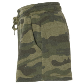 Independent Trading Co. PRM20SRT Women\'s Lightweight California Wave Wash Sweatshorts - Forest Camo Heather