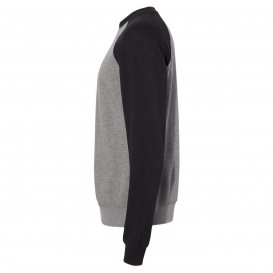 Independent Trading Co. PRM30SBC Unisex Special Blend Raglan Sweatshirt - Nickel Heather/Black