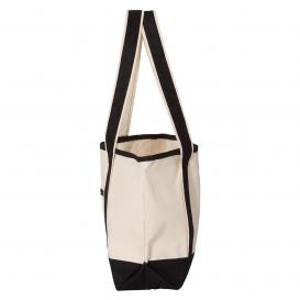 Q-Tees Q125800 20L Small Deluxe Tote - Natural/Black