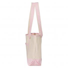 Q-Tees Q125800 20L Small Deluxe Tote - Natural/Light Pink
