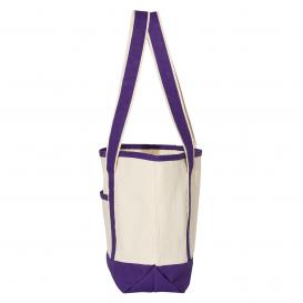Q-Tees Q125800 20L Small Deluxe Tote - Natural/Purple
