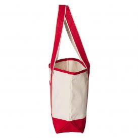 Q-Tees Q125800 20L Small Deluxe Tote - Natural/Red