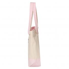 Q-Tees Q1300 19L Zippered Tote - Natural/Light Pink