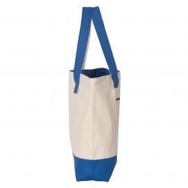 Q-Tees Q1300 19L Zippered Tote - Natural/Royal