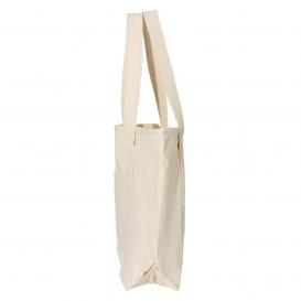 Q-Tees Q1500 34.6L Large Canvas Deluxe Tote - Natural/Natural