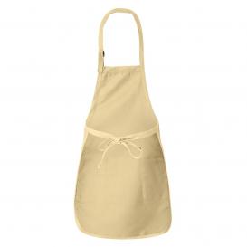Q-Tees Q4350 Full-Length Apron with Pockets - Natural