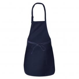 Q-Tees Q4350 Full-Length Apron with Pockets - Navy