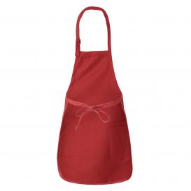 Q-Tees Q4350 Full-Length Apron with Pockets - Red