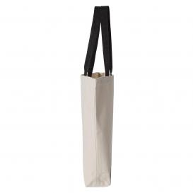 Q-Tees Q4400 11L Canvas Tote with Contrast-Color Handles - Natural/Black