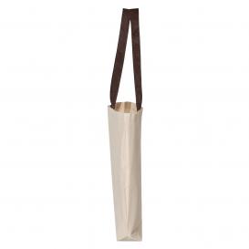 Q-Tees Q4400 11L Canvas Tote with Contrast-Color Handles - Natural/Chocolate