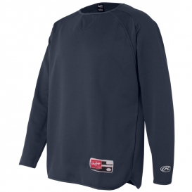Rawlings 9705 Long Sleeve Flatback Mesh Fleece Pullover - Navy